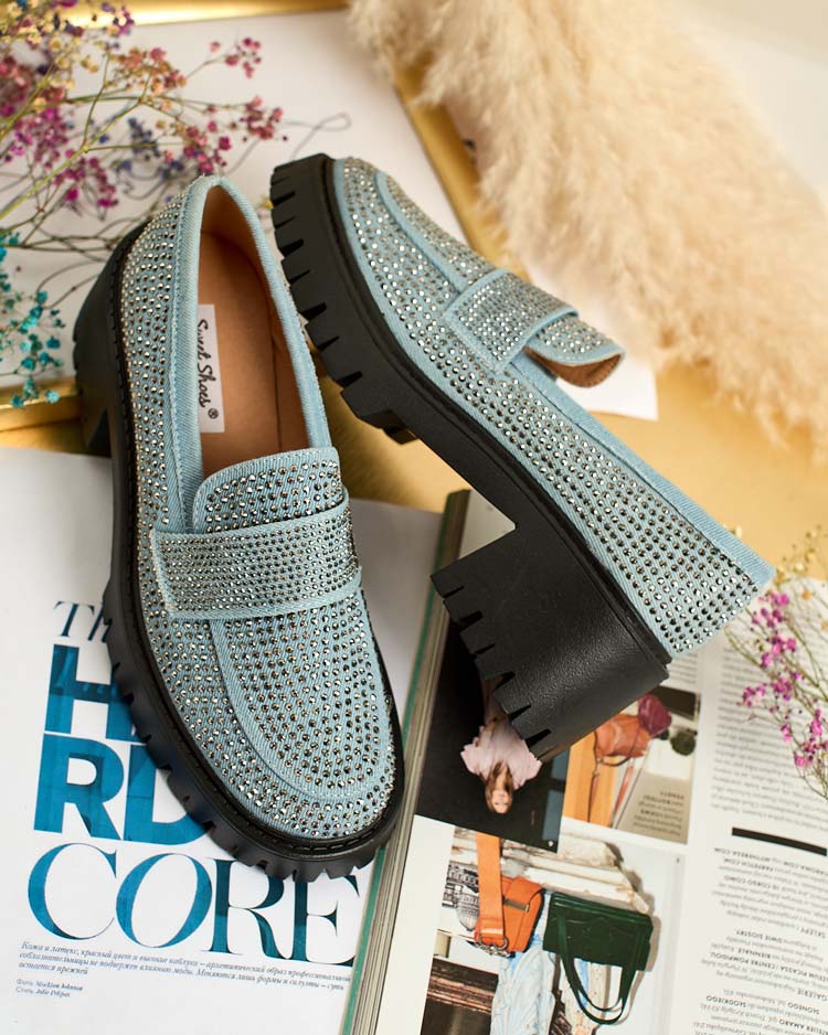 Royalfashion Дамски мокасини с циркони Epolls