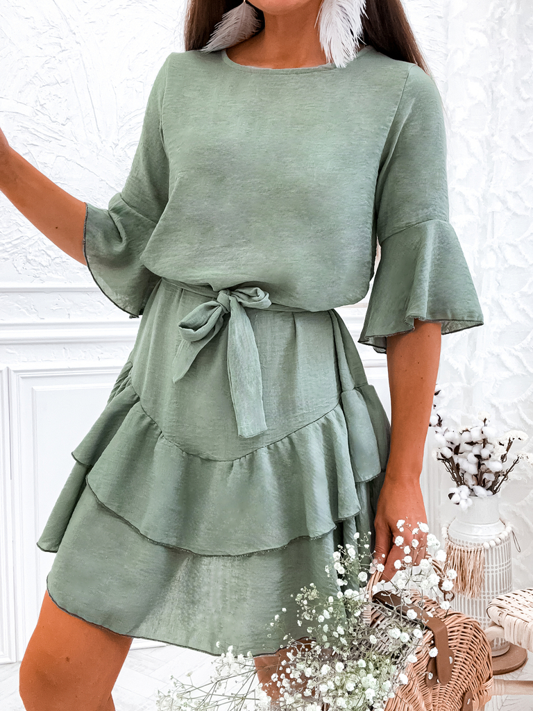 Royalfashion Ленена дамска мини рокля