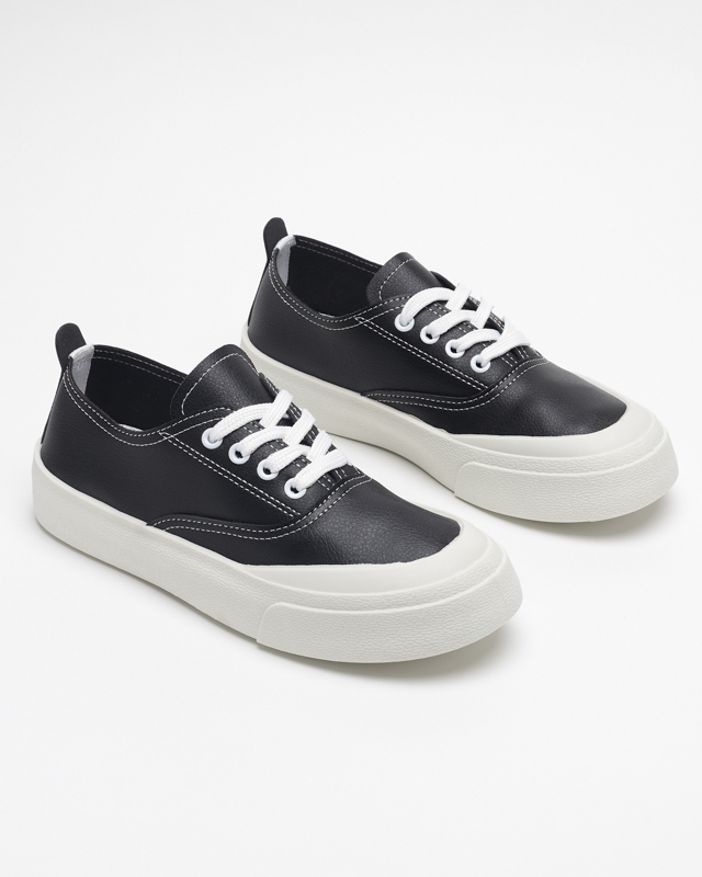 Czarne damskie tenisówki Lorino - Obuwie