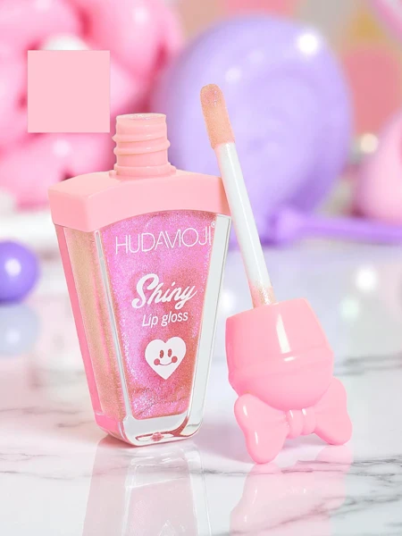 Гланц за устни с брокат, цвят Светло розов