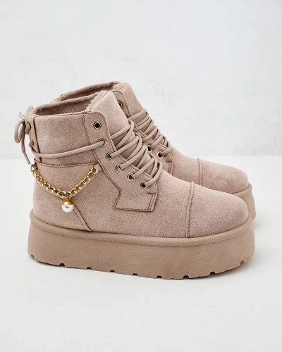 Royalfashion Дамски ботуши с връзки Woruces