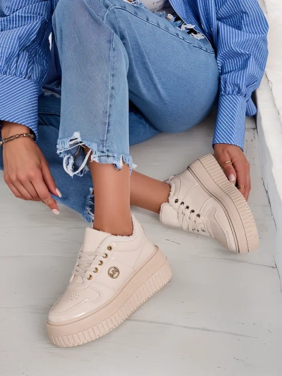 Royalfashion Затоплени дамски маратонки с кожа Rozit