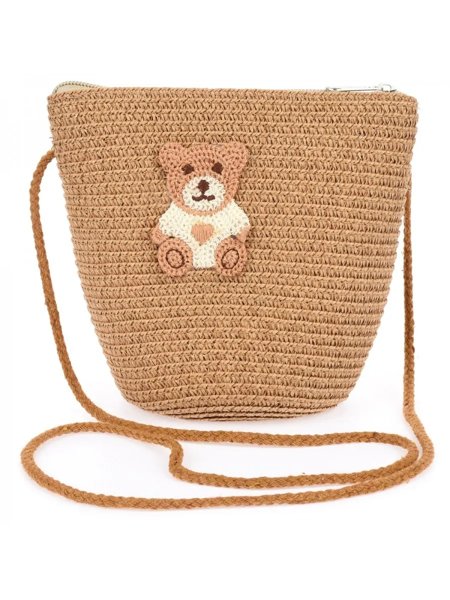 Royalfashion Малка детска сламена чанта Teddy Straw