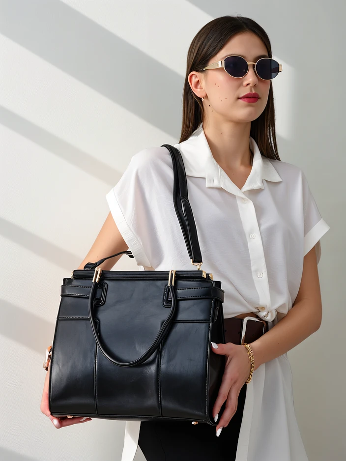 Royalfashion Елегантна дамска чанта с голям размер