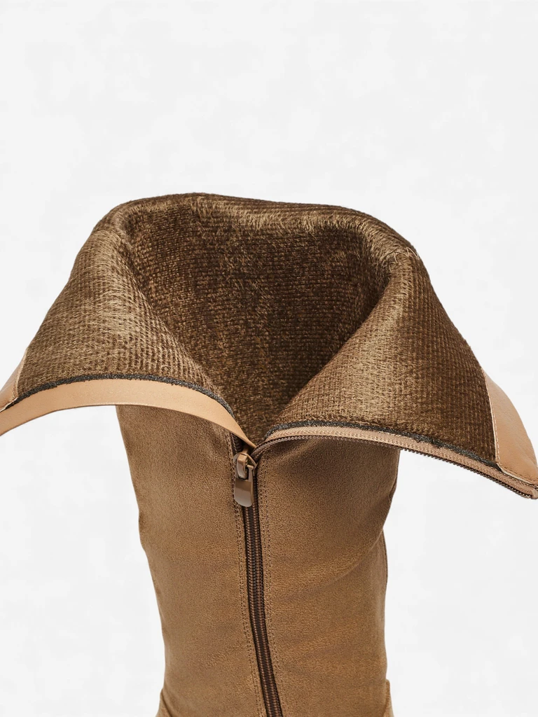 Дамски еко велурени ботуши на ток Ernala