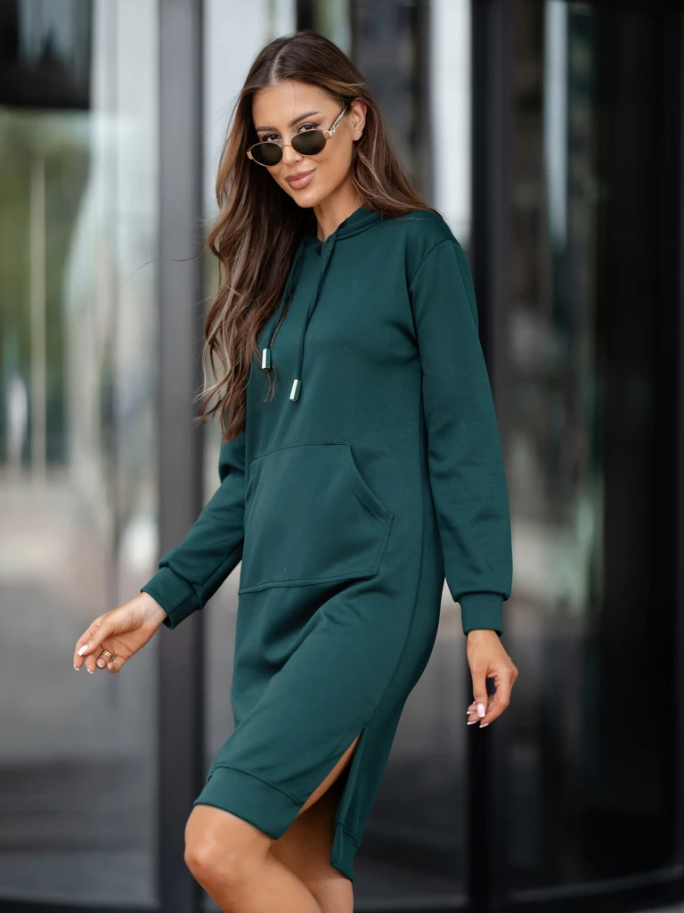 Royalfashion Вискозна спортна рокля с качулка