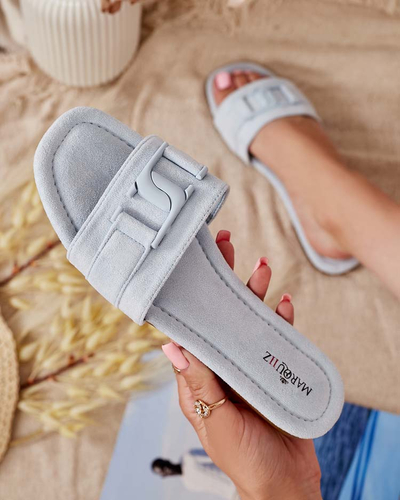 Royalfashion Сини дамски джапанки с катарама Rydr