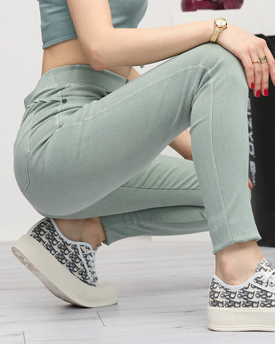 Zielone tregginsy damskie- Odzież