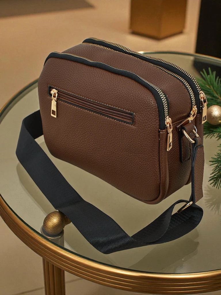 Малка дамска пикетирана чанта от еко кожа Corinne