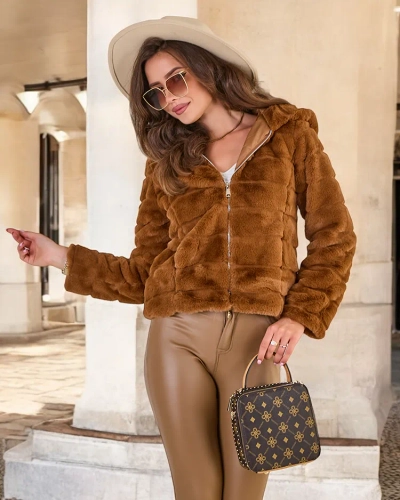 Royalfashion Дамско яке с имитация на кожа