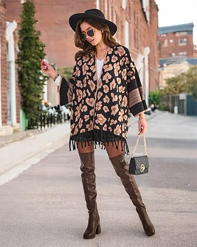 Royalfashion Дамско пончо с принт