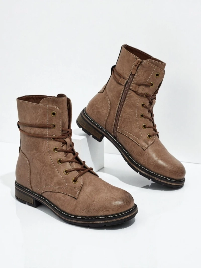 Дамски боти Ravonna от еко кожа с връзки