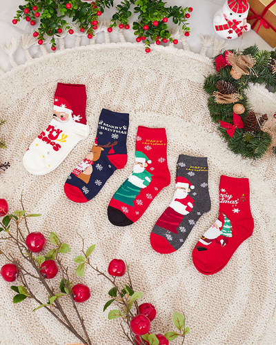 Royalfashion Комплект дамски коледни чорапи 5 броя