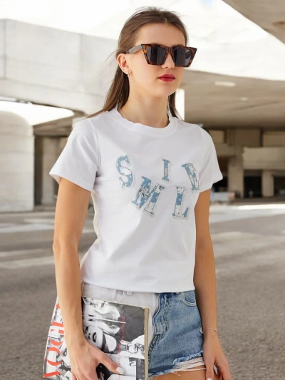 Royalfashion дамска памучна блуза с надпис