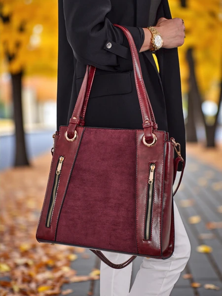 Дамска чанта shopper от еко кожа Silent Raven