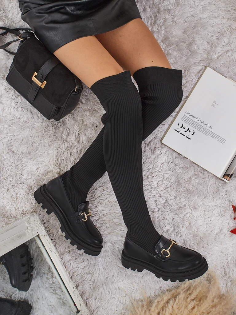 Дълги дамски ботуши с декорация Novera