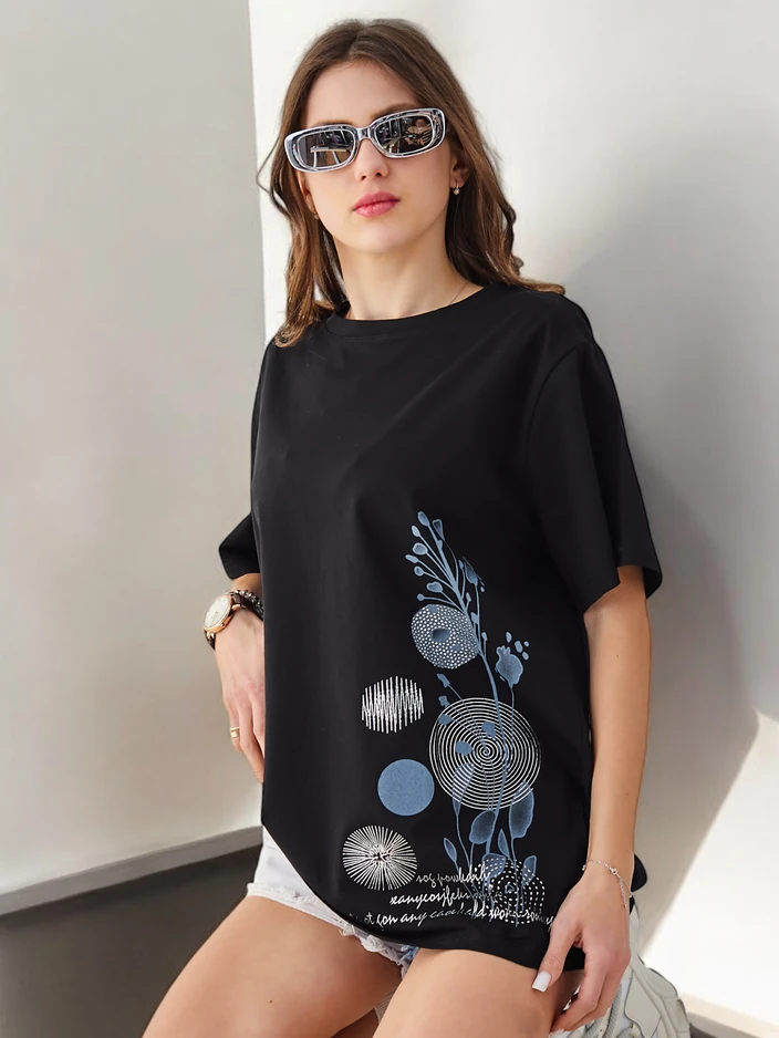 Royalfashion Дамска памучна тениска с принт