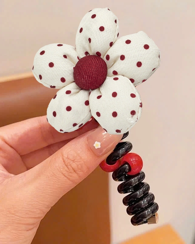 Royalfashion Ластична спираловидна лента за коса с малко цвете Blossom Coil