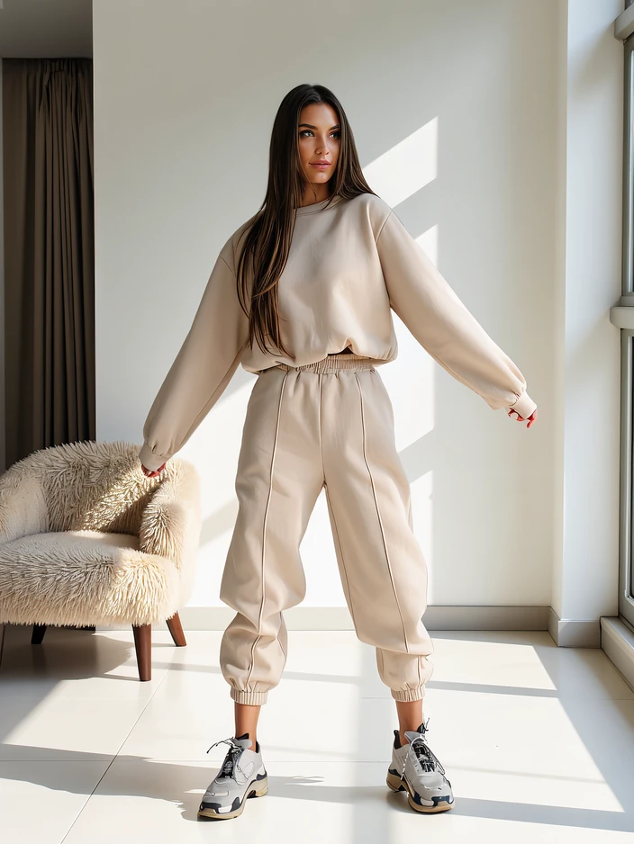 Royalfashion Женски комплект от памучен спортен екип