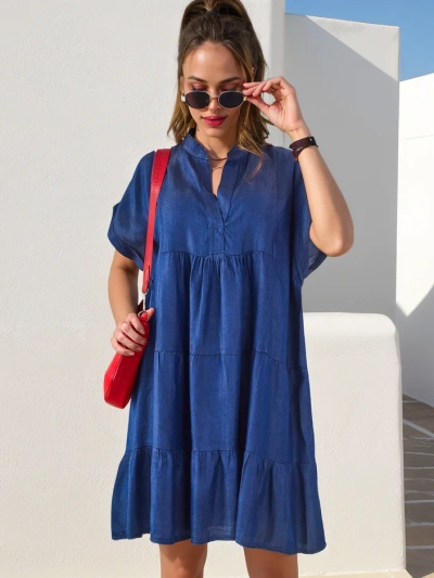 Royalfashion Шита дамска туника, наподобяваща дънкова рокля