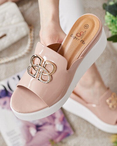 Royalfashion Лакирани дамски джапанки на Sailla