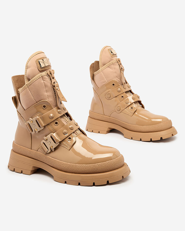 Royalfashion Светлокафяви дамски ботуши Hennobs