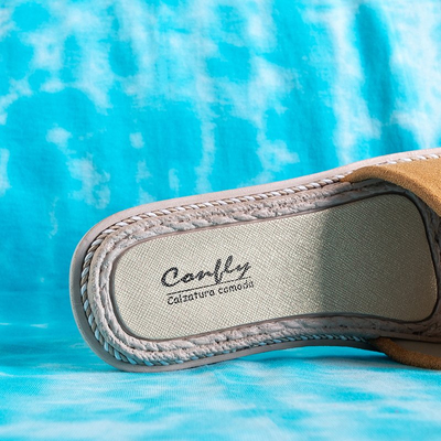 Brązowe klapki damskie Ysia - Obuwie