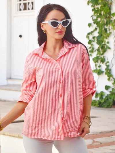 Розалфешън Дамска райеца памучна риза с връзка в долната част