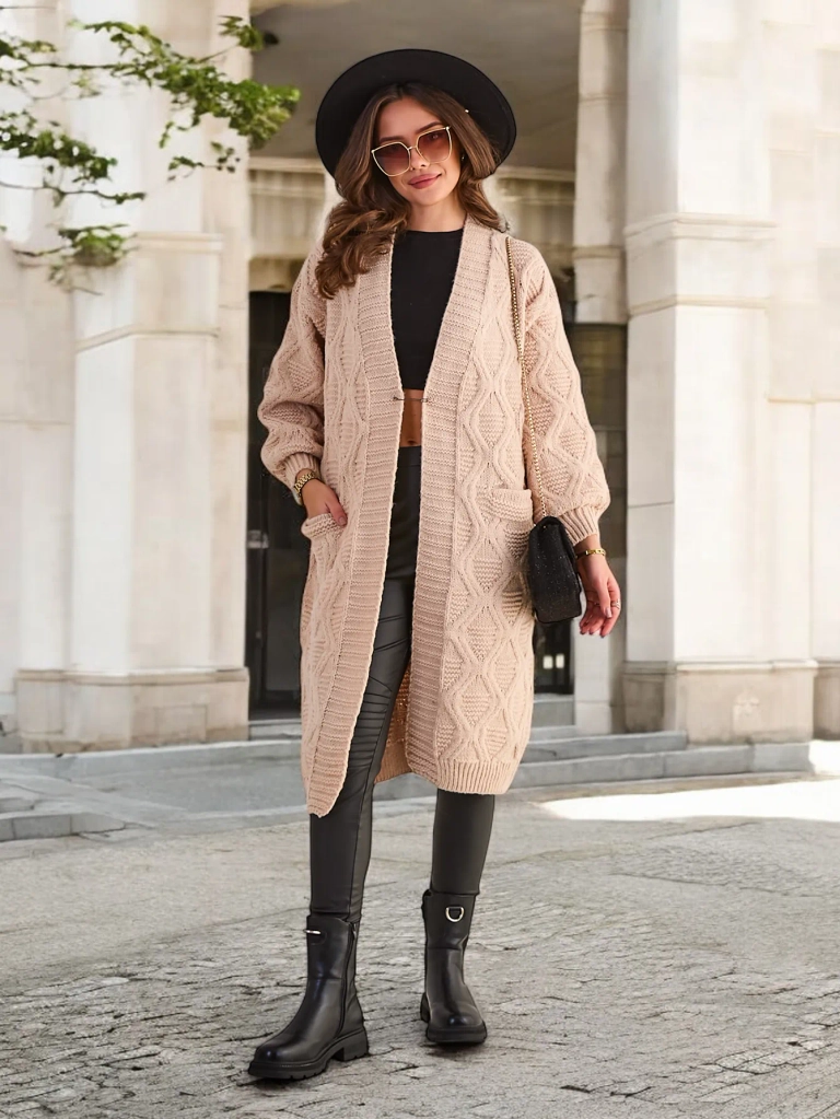 Ройалфешън Плетен дамски пончо пуловер