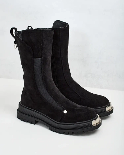 Royalfashion Дамски ботуши от еко велур Homni