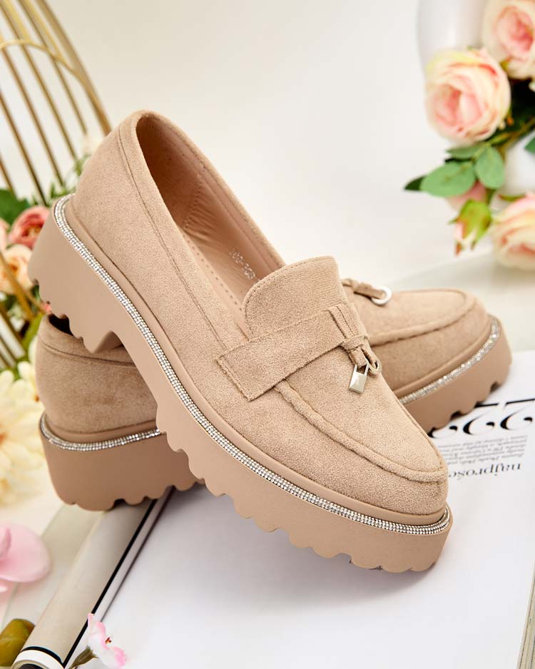 Royalfashion Дамски мокасини с циркони Ali