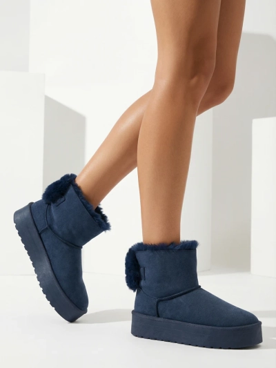 Royalfashion Дамски ботуши a'la snow boots в черно Goroggo