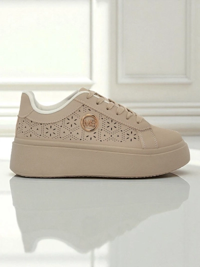 Дамски сникърси платформа Callista Royalfashion екрю еко кожа