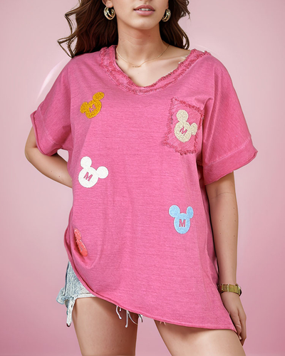 Royalfashion Дамска тениска с кръпки