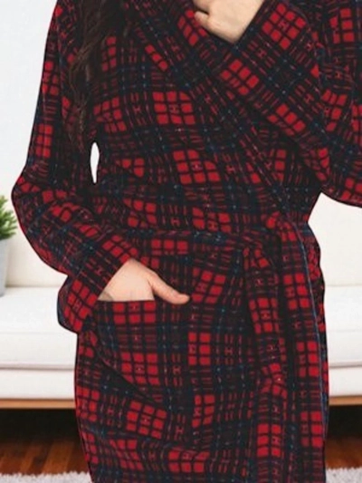 Червен и тъмносин дамски халат - Clothing