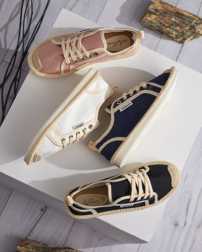 Czarne damskie tenisówki tkaninowe Mokida - Obuwie