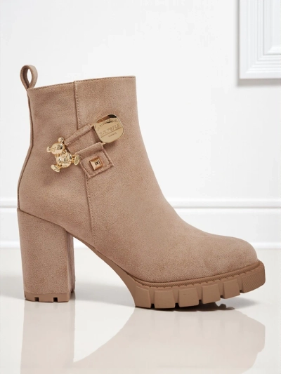 Дамски боти от еко велур на ток Bearr