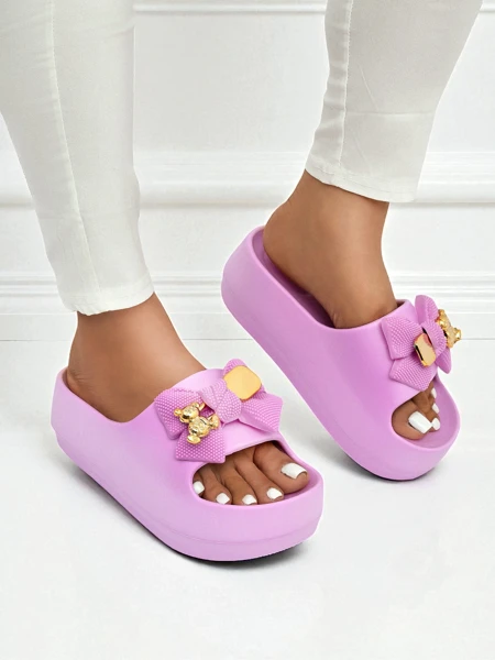 Royalfashion Дамски гумени джапанки с декоративна панделка Alday