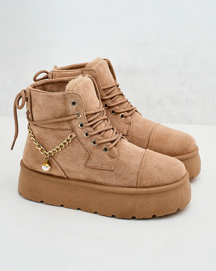 Royalfashion Дамски ботуши с връзки Woruces