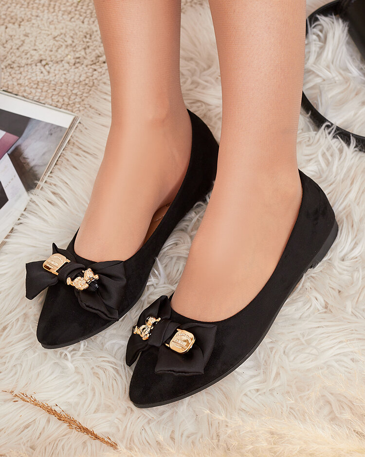 Royalfashion Дамски балерини със заострен връх и панделка Retripo