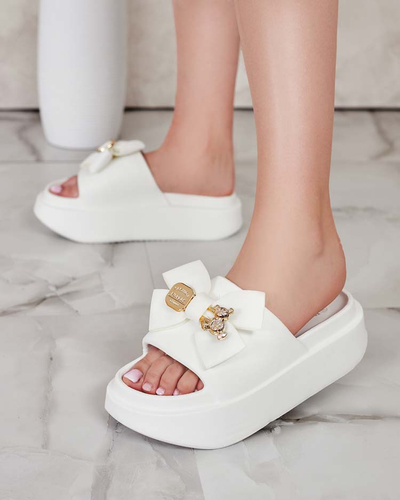 Royalfashion Дамски гумени джапанки с декоративна панделка Apis