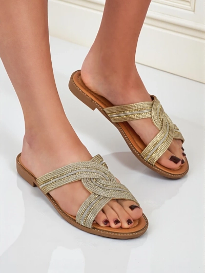 Royalfashion Дамски чехли плетени Woven Breeze