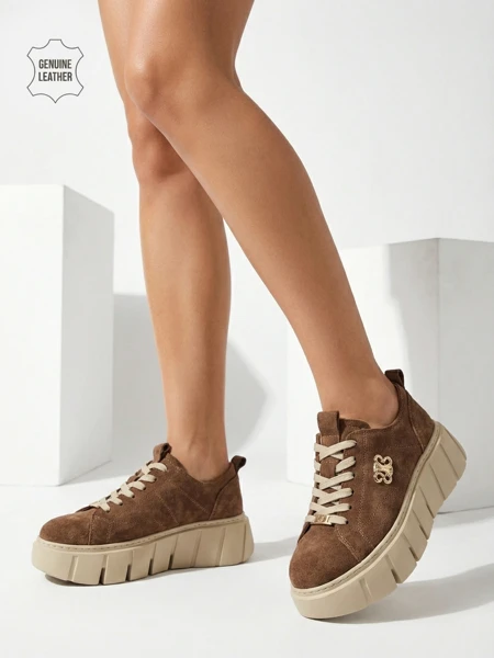 Спортни дамски маратонки от естествена кожа Renos