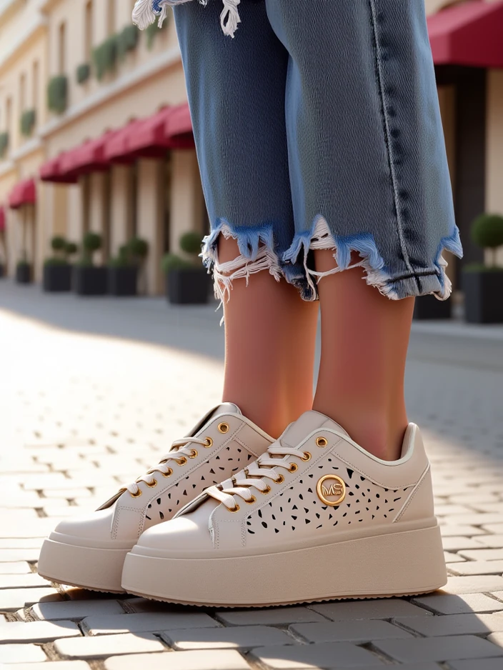 Дамски сникърси Ecru на платформа Boreas Royalfashion екологична кожа