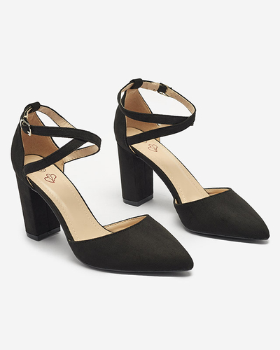 Черни дамски обувки на ток Amagy- Footwear