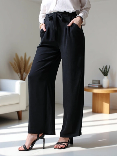 Royalfashion Широки женски панталони с колан