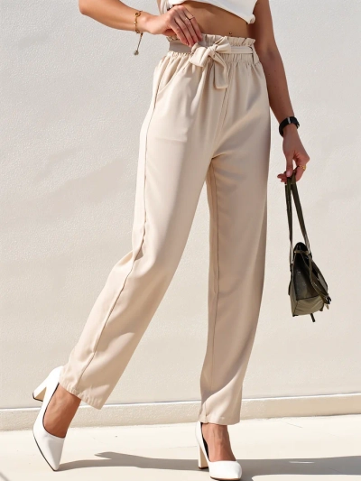 Royalfashion Обикновени женски панталони от плат с колан