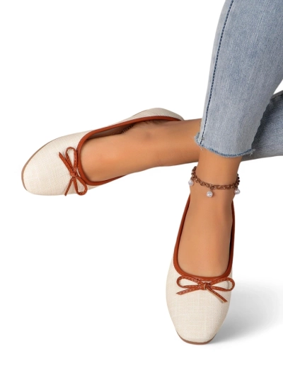 Royalfashion Дамски балерини с блестящи елементи и панделка Aramie