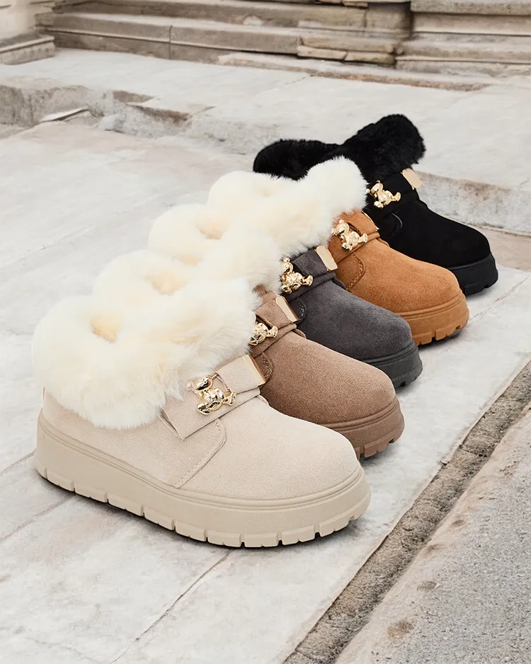 Royalfashion Дамски къси ботуши a'la snow boots Dobis