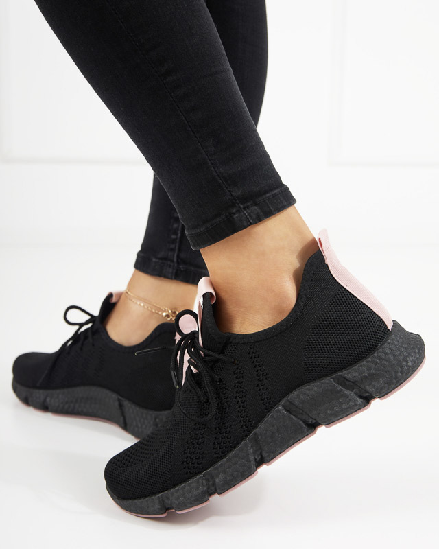 Czarno - różowe sportowe buty damskie Bommgi - Obuwie